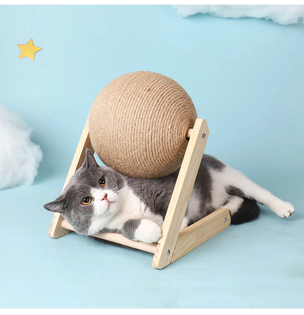 Cat Scratching & Spinning Ball Toy