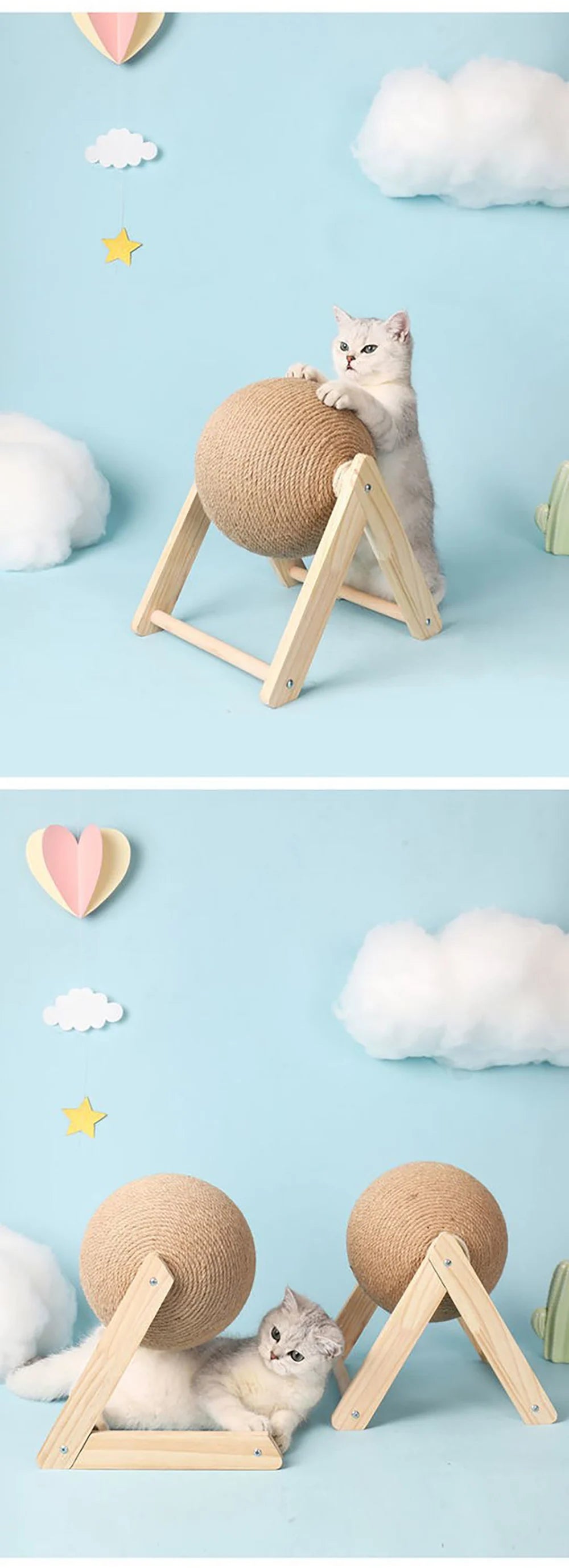 Cat Scratching & Spinning Ball Toy