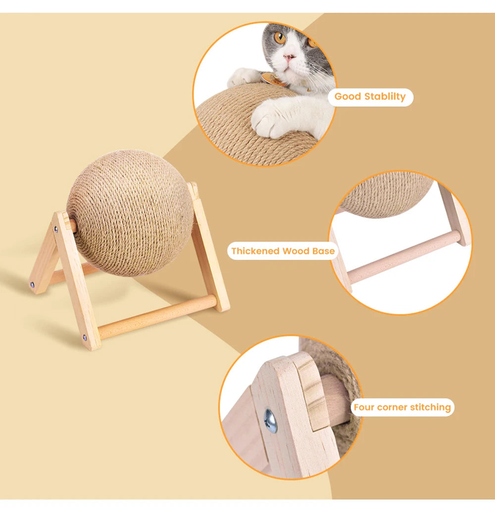 Cat Scratching & Spinning Ball Toy