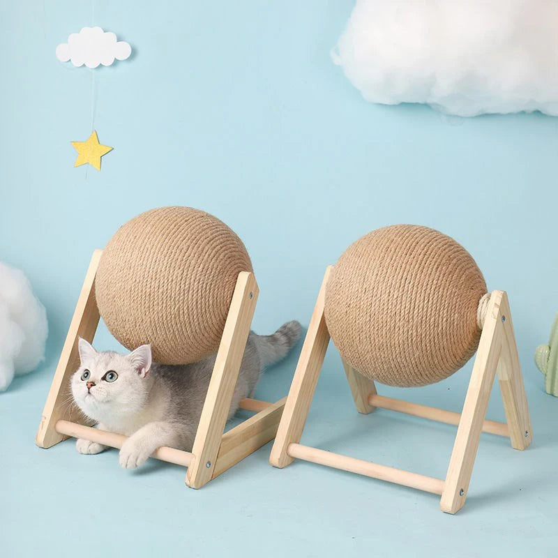 Cat Scratching & Spinning Ball Toy