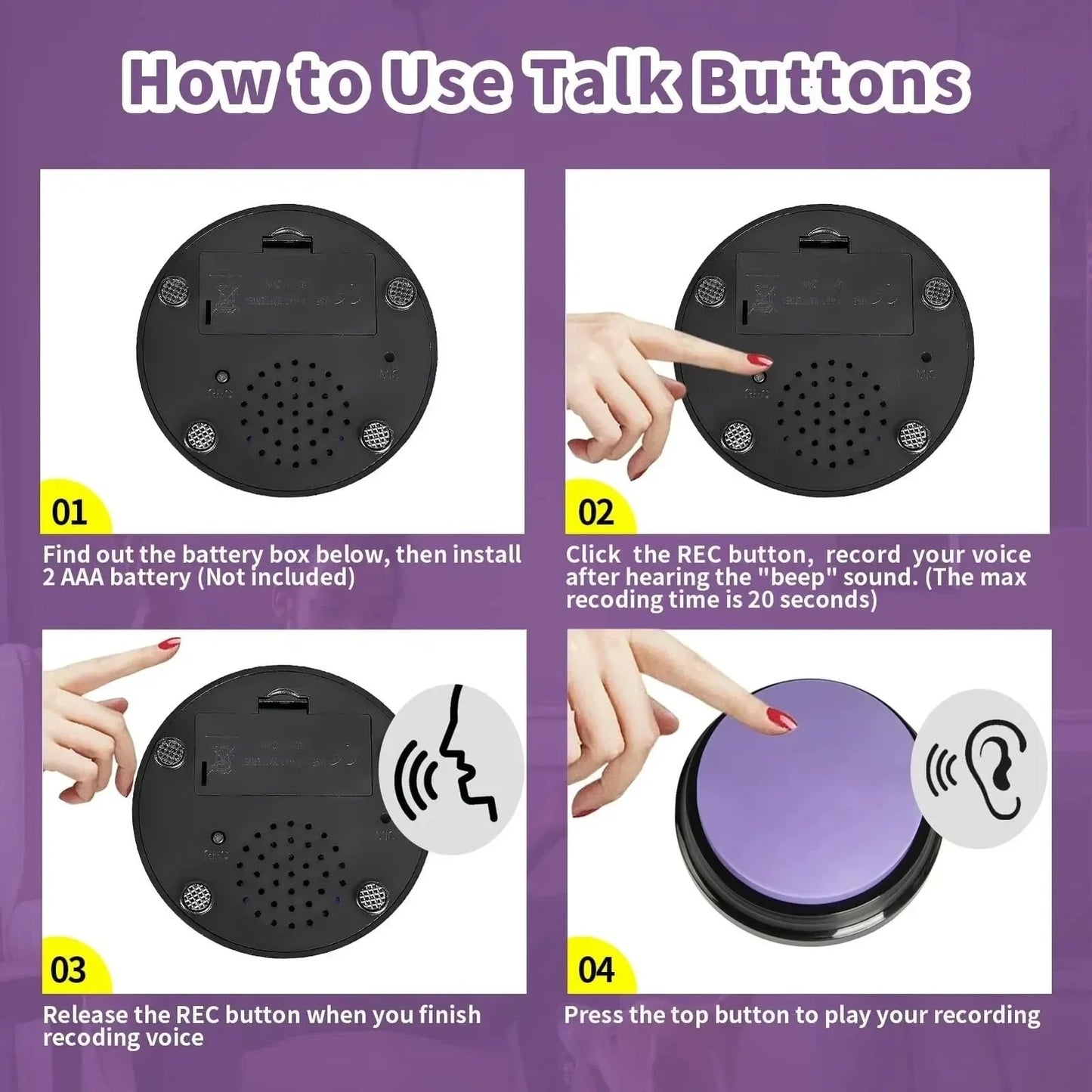Pet Training Voice Recording Buttons