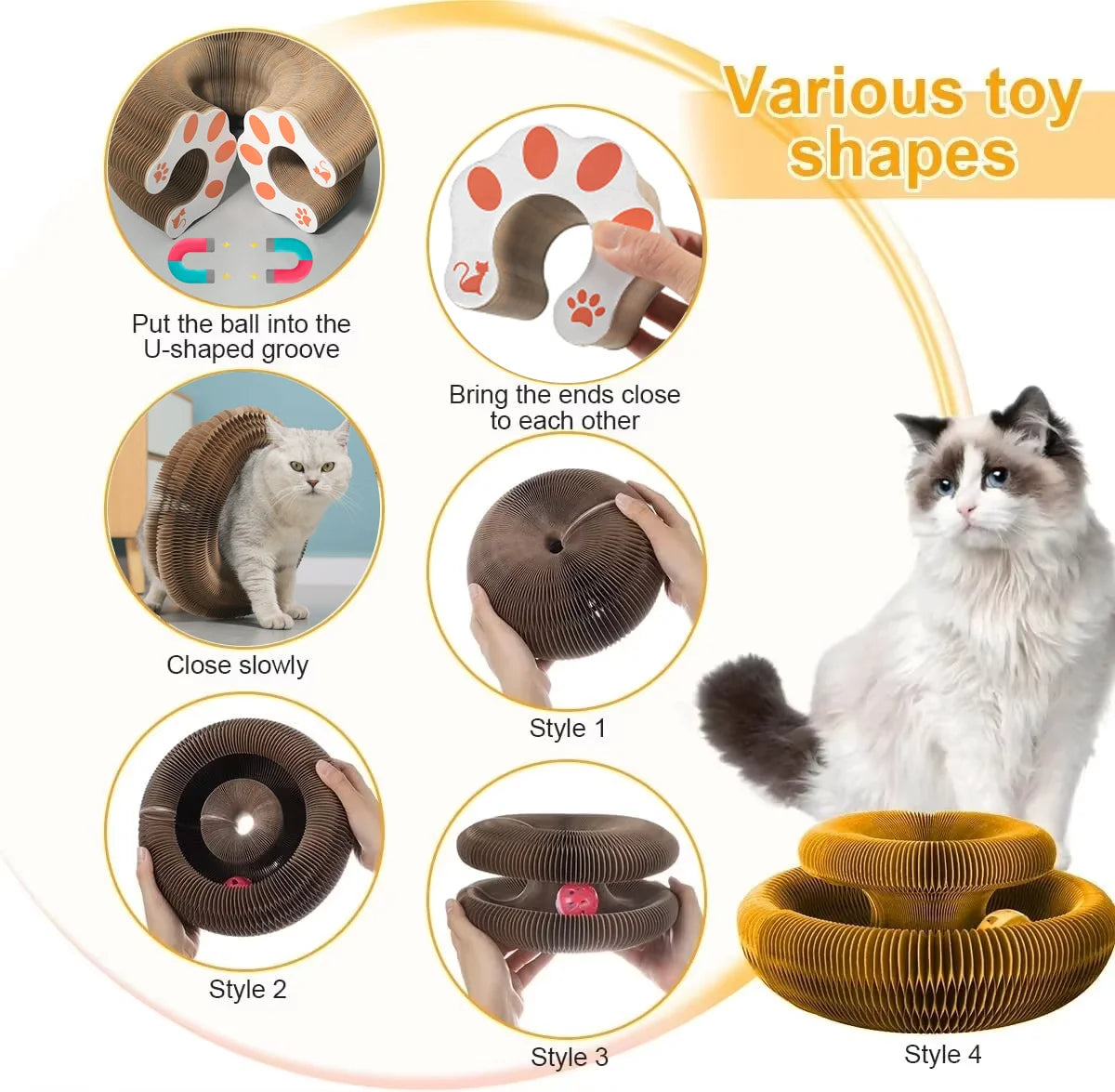 Scratching Board Cat Toy With Ball