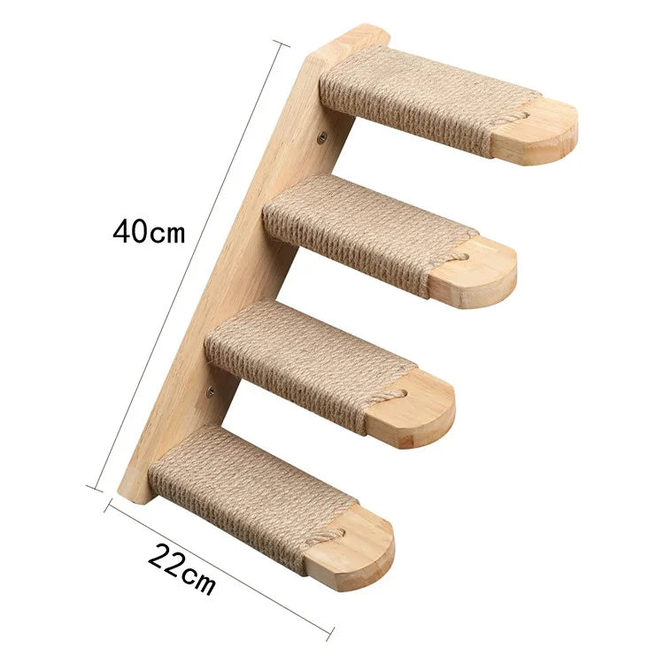 Cat Wall Furniture | Cat Tree with Shelves, Hammock, Rope Ladder & Scratching Post