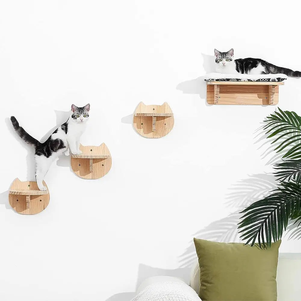 Cat Wall Furniture | Cat Tree with Shelves, Hammock, Rope Ladder & Scratching Post