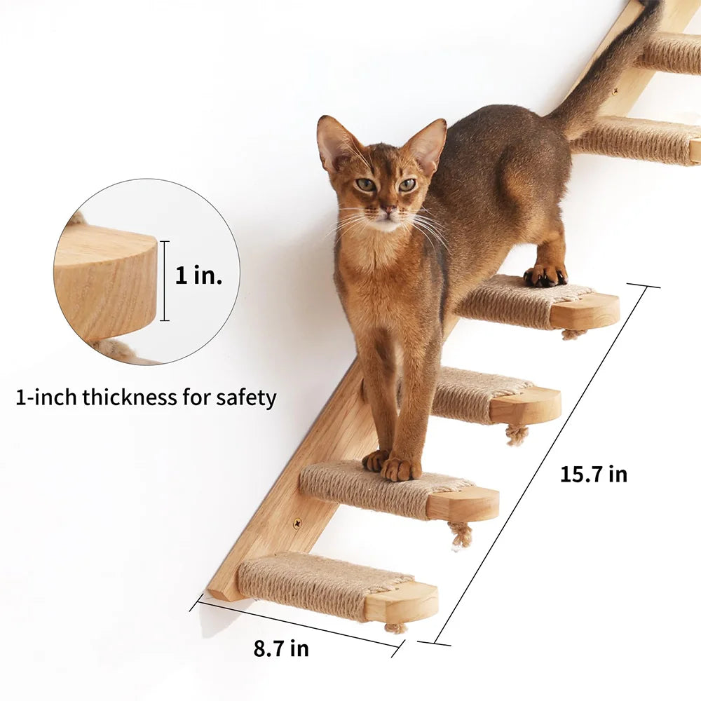 Cat Wall Furniture | Cat Tree with Shelves, Hammock, Rope Ladder & Scratching Post