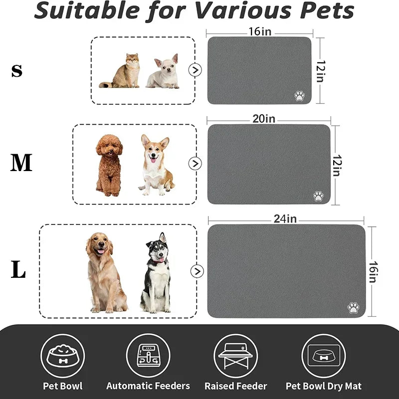 Pet Feeding Quick Dry Mat