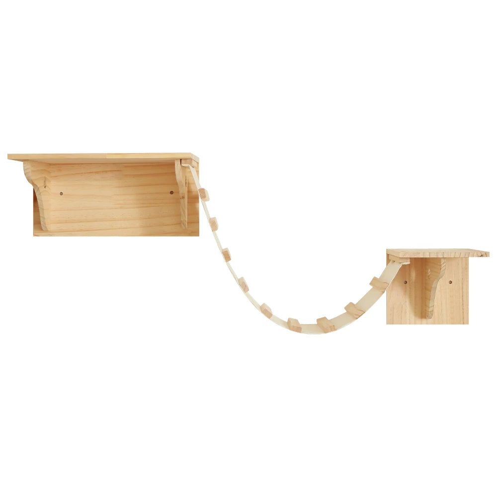 Cat Wall Furniture | Cat Tree with Shelves, Hammock, Rope Ladder & Scratching Post
