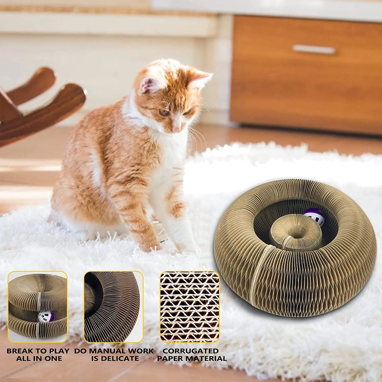 Scratching Board Cat Toy With Ball