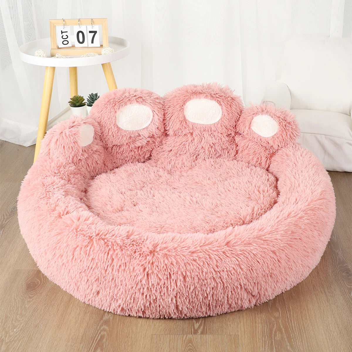 Paw Shaped Large Fluffy Dogs Bed