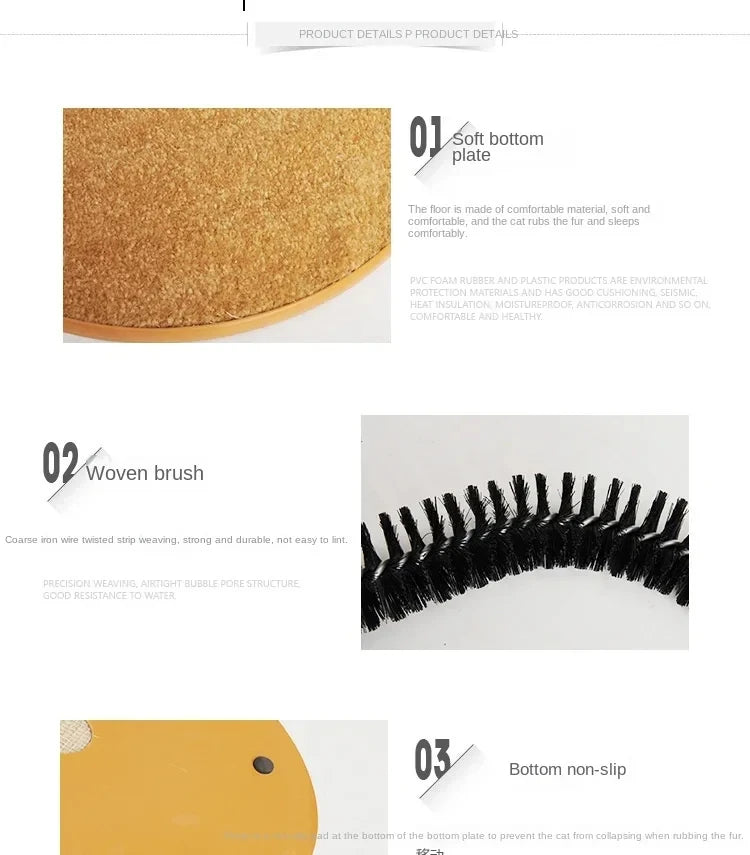 Interactive Cat Grooming Arch – Self Brush & Scratch Pad Toy