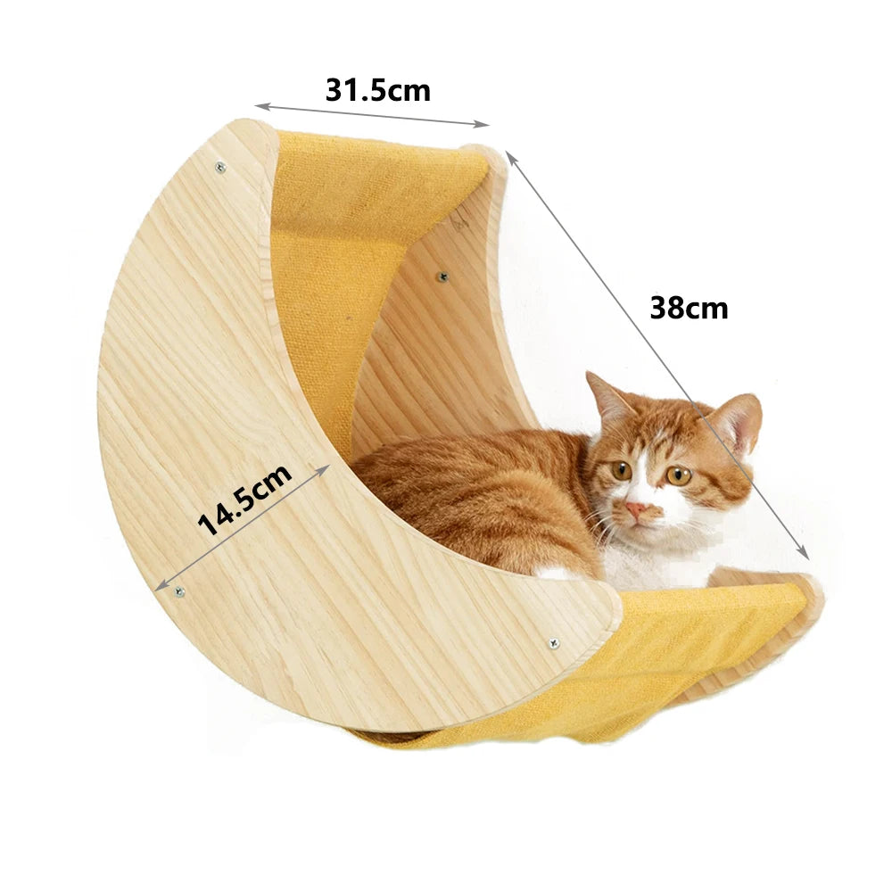 Cat Wall Furniture | Cat Tree with Shelves, Hammock, Rope Ladder & Scratching Post