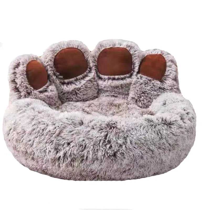 Paw Shaped Large Fluffy Dogs Bed