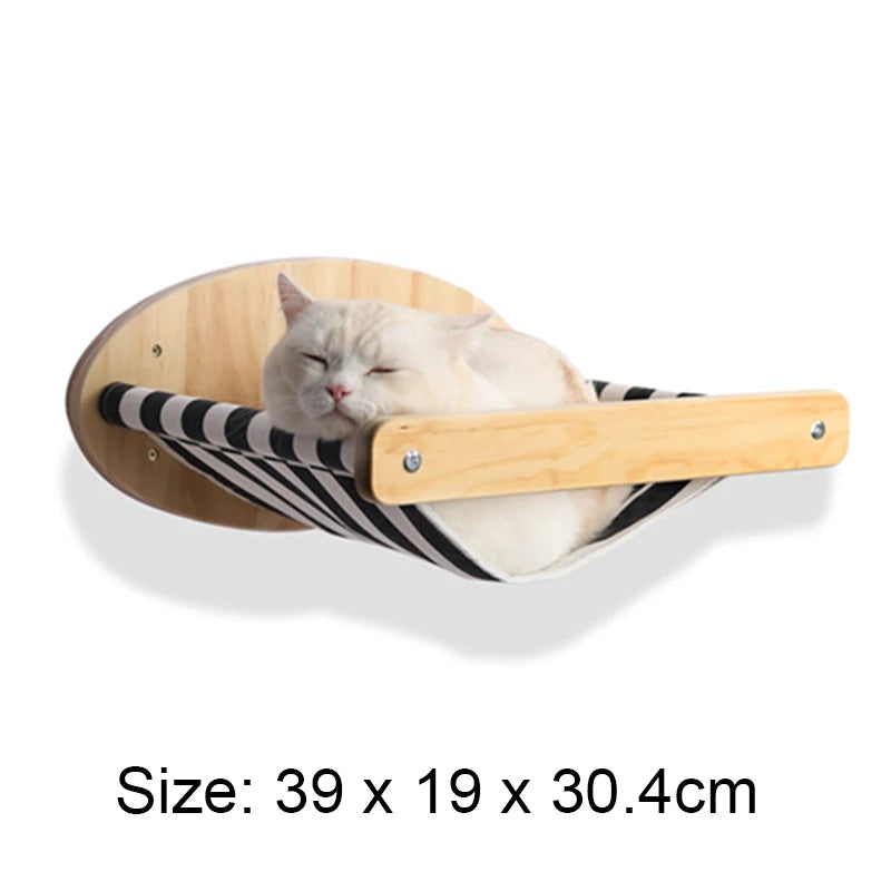 Cat Wall Furniture | Cat Tree with Shelves, Hammock, Rope Ladder & Scratching Post