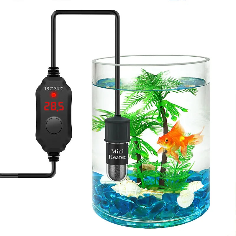 Adjustable Submersible Thermostat Heater Rod for Small Fish Tanks