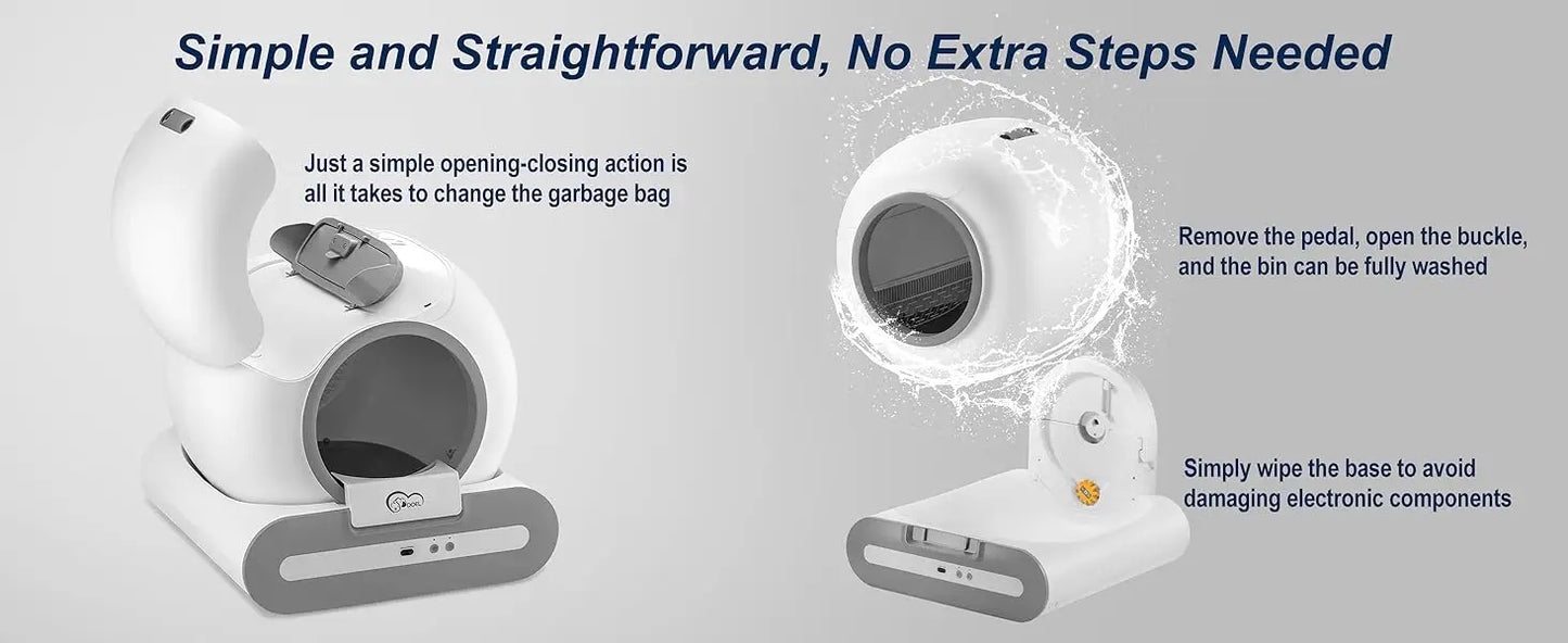 65L Self-Cleaning Smart Cat Litter Box with App Control