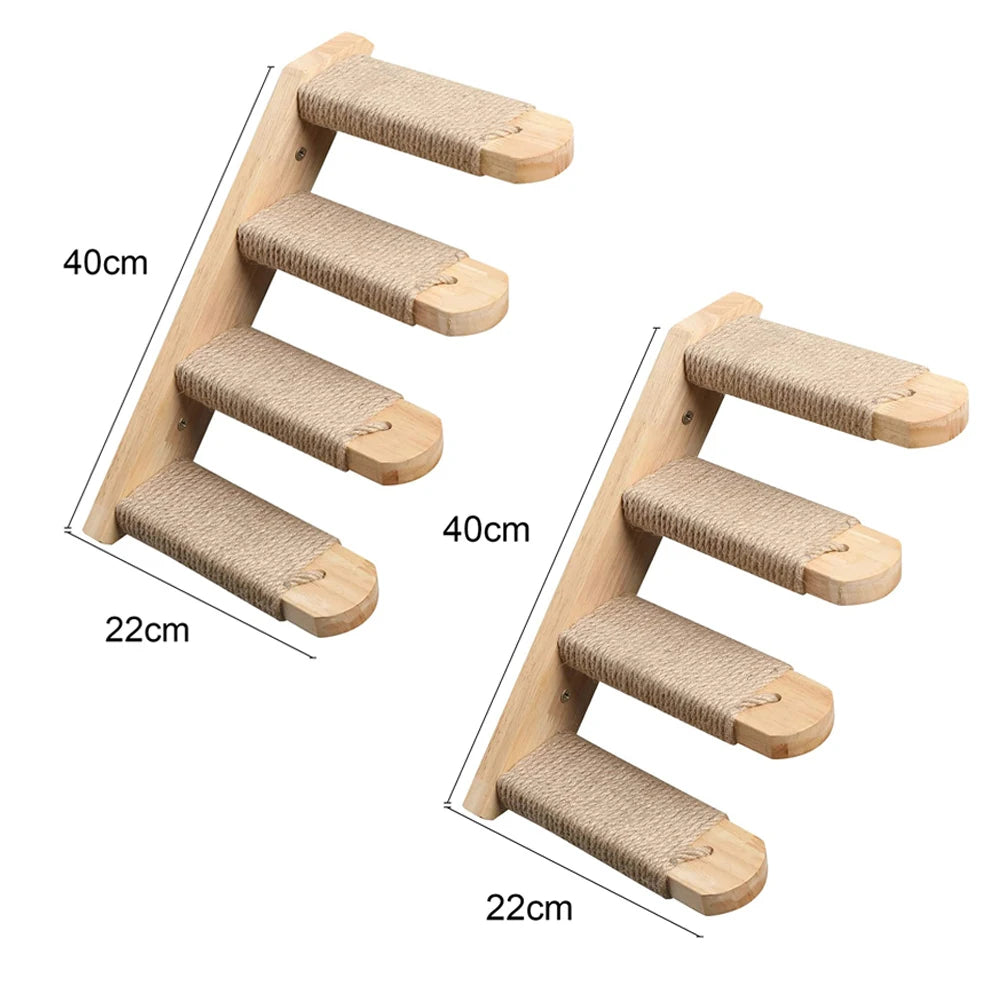 Cat Wall Furniture | Cat Tree with Shelves, Hammock, Rope Ladder & Scratching Post