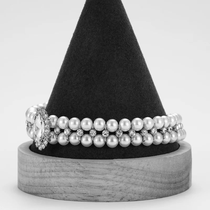 Luxury Jeweled Pet Collar – Pearl Necklace with Rhinestones for Cats & Small Dogs