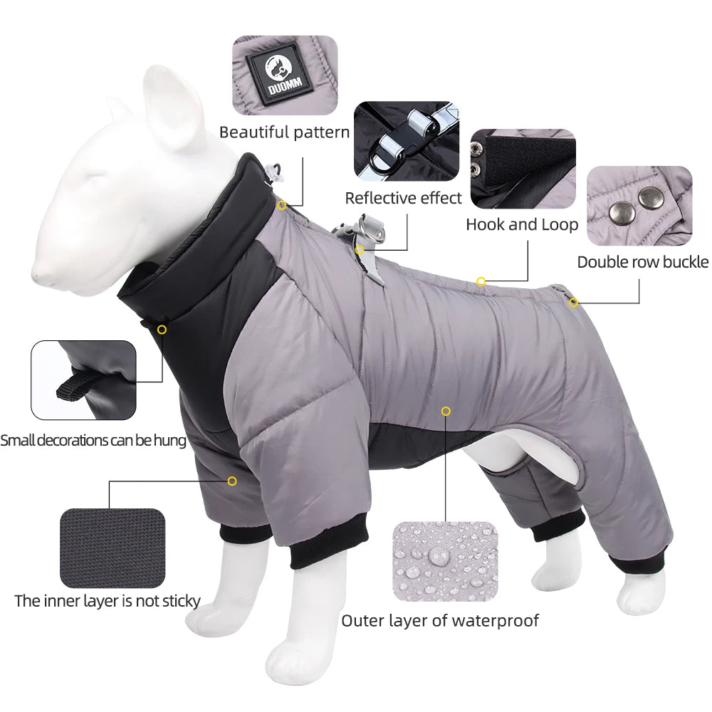 Thickened Waterproof Dog Jacket – Coat for Small & Medium Dogs