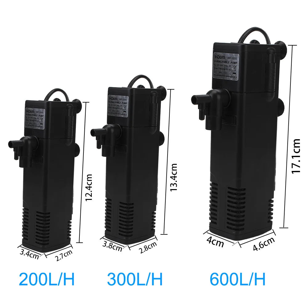 Low-Level Submersible Aquarium Filter Pump – Multi-Function Water Pump & Aeration Booster