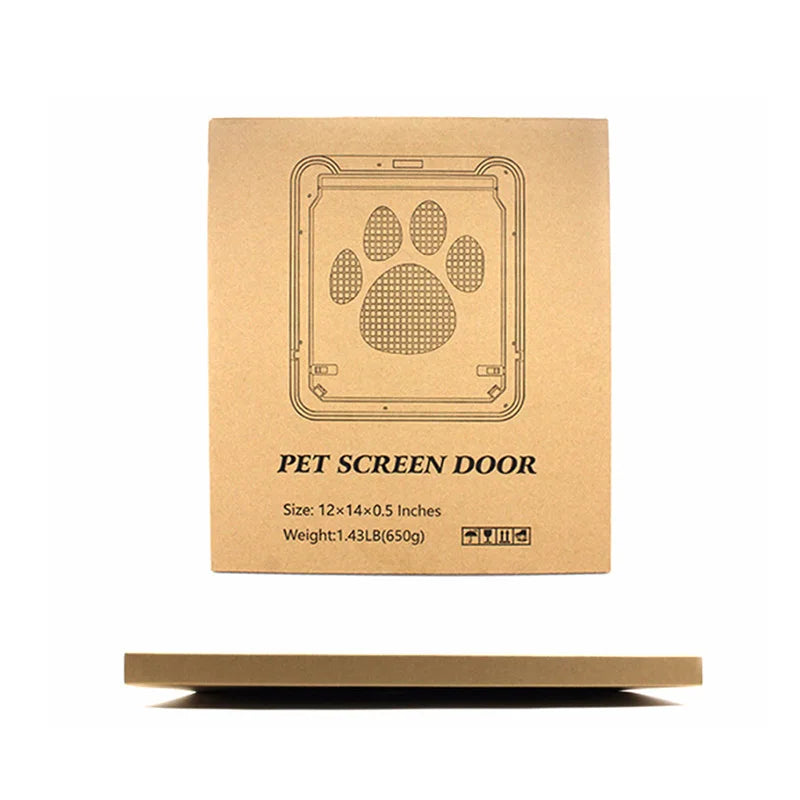 4-Way Lockable Plastic Pet Door for Dogs & Cats – Screen Window & Safety Flap Gate