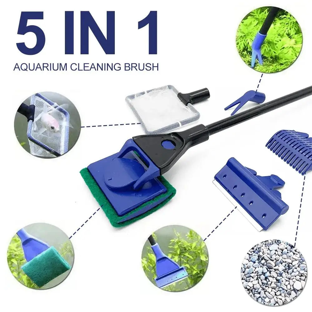 5-in-1 Fish Tank Cleaning Kit for Aquarium Maintenance
