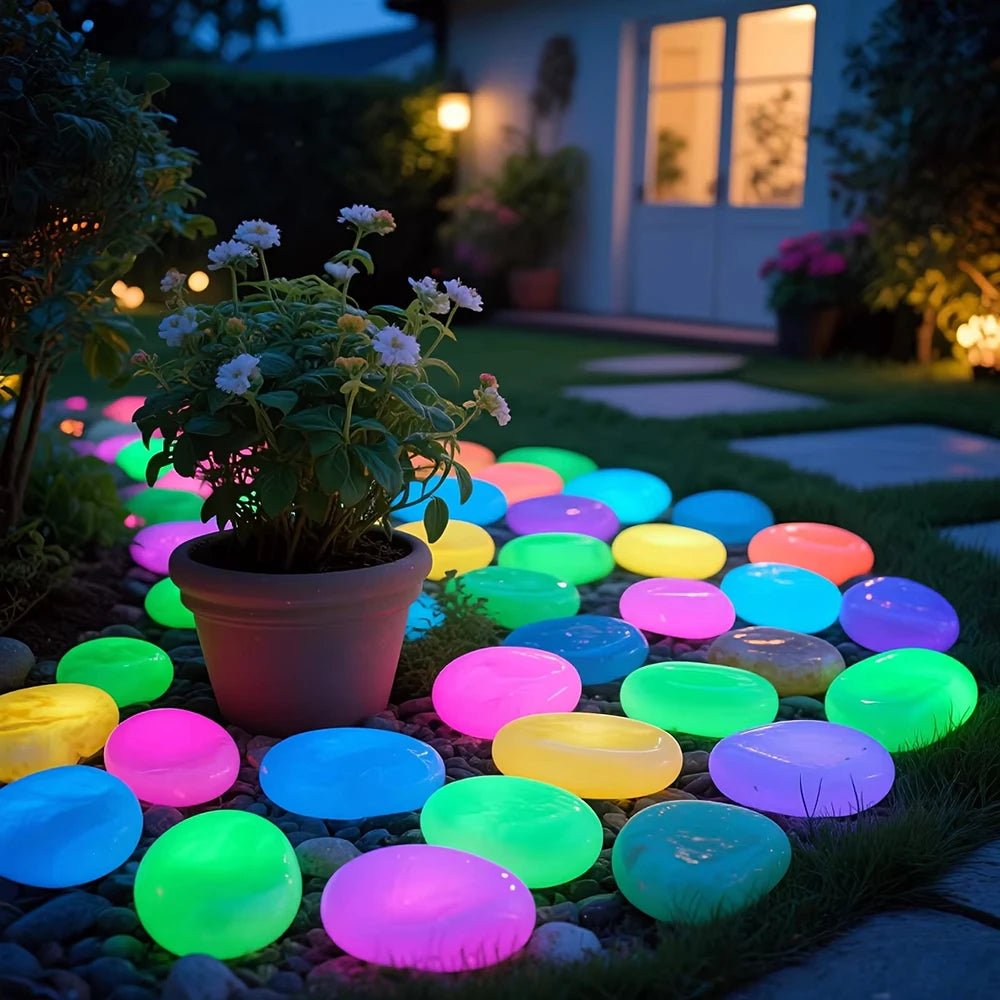 Glow-in-the-Dark Garden Pebbles (20PCS, 300g) – Luminous Resin Stones for Outdoor Landscaping, Fairy Gardens & Aquariums,Fish Tanks