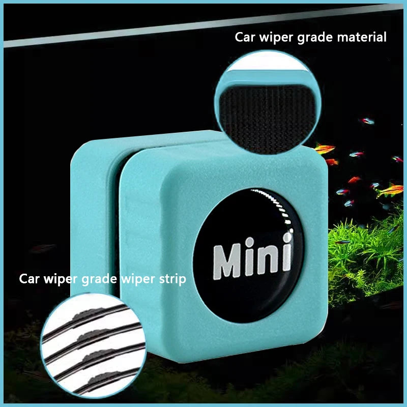 Mini Magnetic Aquarium Glass Cleaner – Scratch-Resistant Brush for Small Glass & Acrylic Tanks