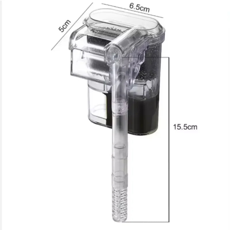 Mini Wall-Mounted Aquarium Filter – USB Waterfall Filter for Small Fish Tanks