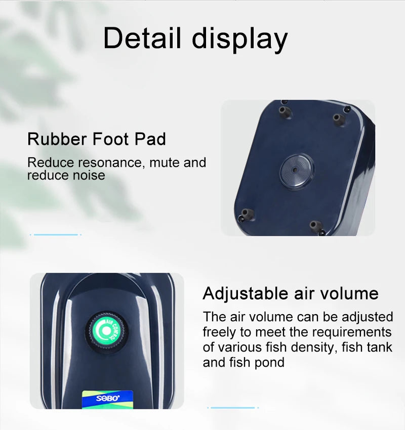 Silent Adjustable Aquarium Air Pump – High Power Water Circulator for Fish Tanks
