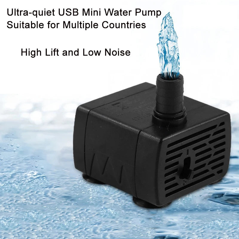 Ultra Quiet USB Aquarium Pump – Mini Fish Tank & Dog / Cat Water Fountain