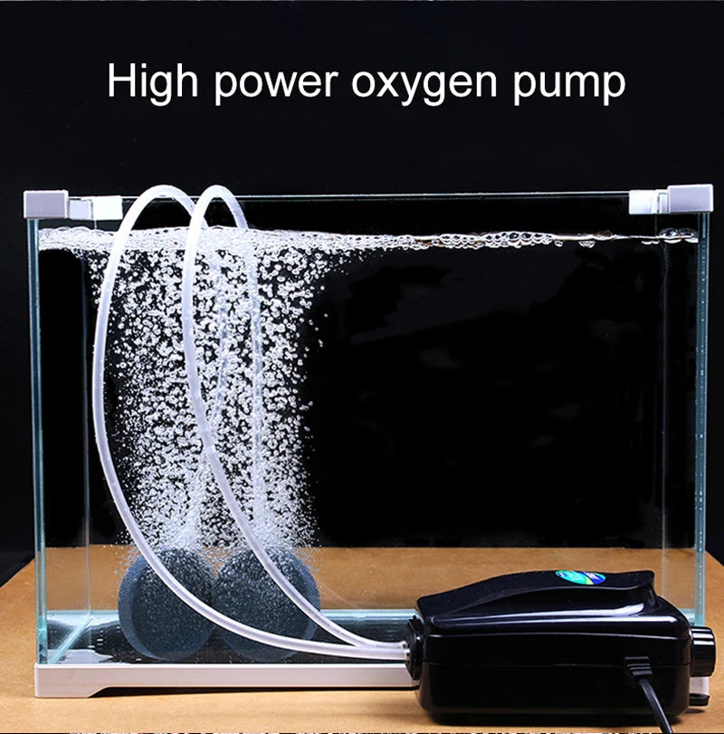 Silent Adjustable Aquarium Air Pump – High Power Water Circulator for Fish Tanks