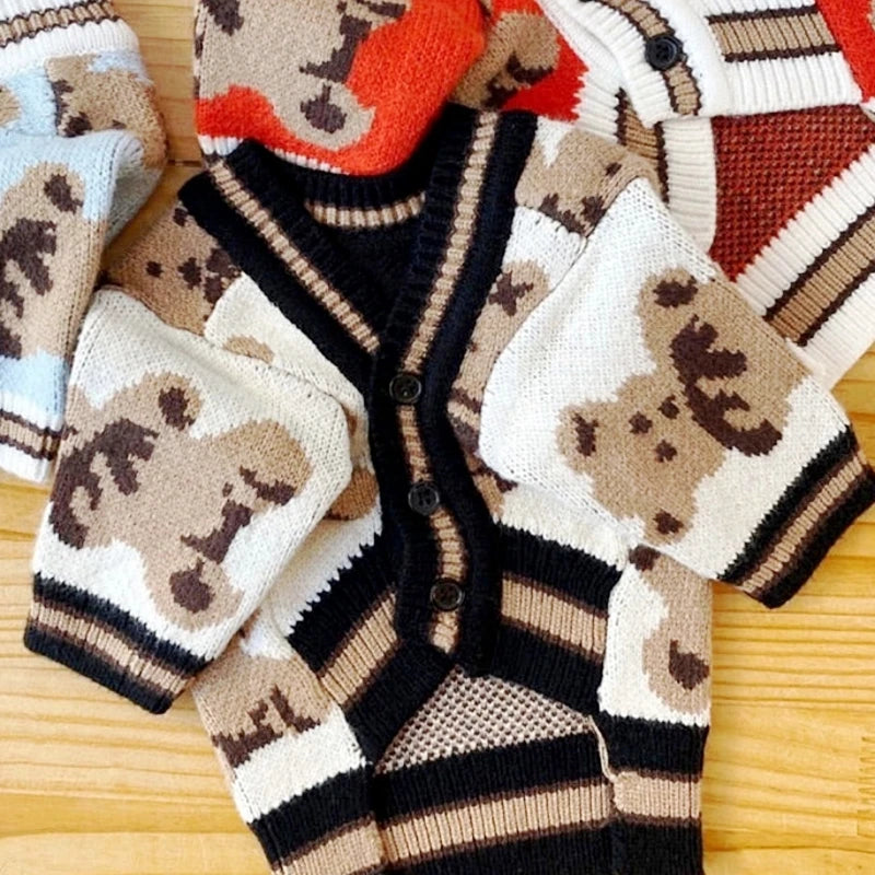 Striped Cotton Cute Cardigan / Sweater for Small Dogs & Cats