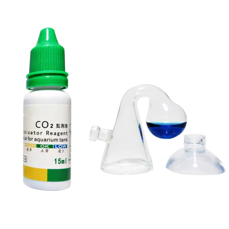 Aquarium CO2 Indicator Liquid – Glass Drop Checker for Plants, Grass, and Fish Tank