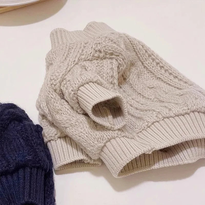Winter Knit Dog & Cat Sweater with Turtleneck