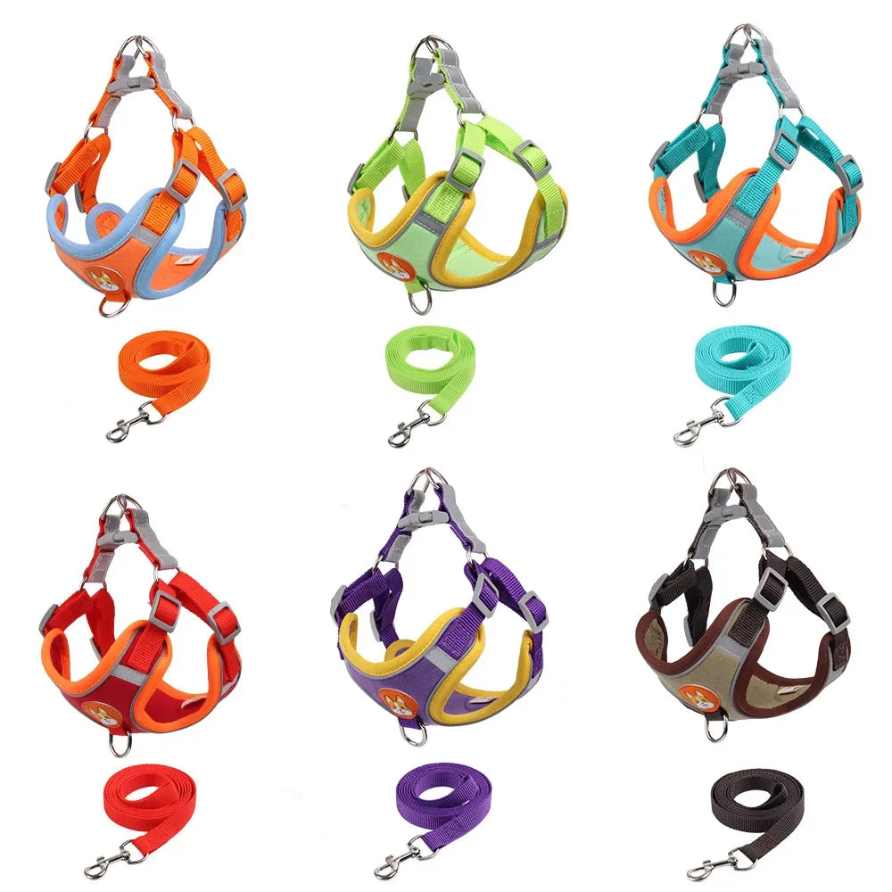 Adjustable Reflective Harness & Leash Set for Small and Medium Dogs / Cats