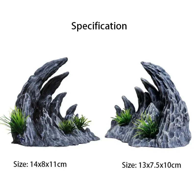 Resin Canyon Aquarium Decoration – 2-Piece Simulated Rock Ornament