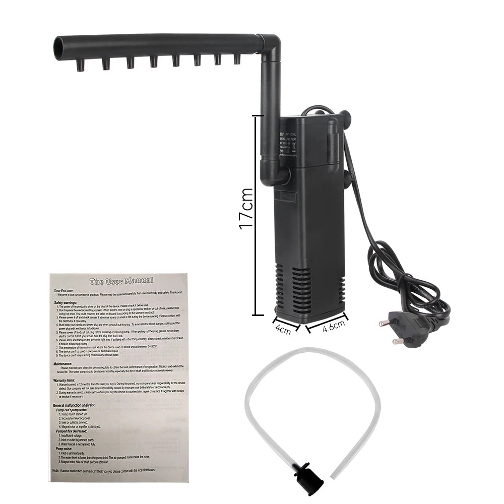 Low-Level Submersible Aquarium Filter Pump – Multi-Function Water Pump & Aeration Booster