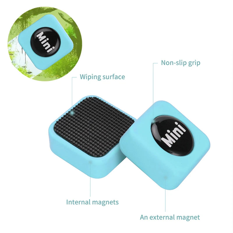 Mini Magnetic Aquarium Glass Cleaner – Scratch-Resistant Brush for Small Glass & Acrylic Tanks