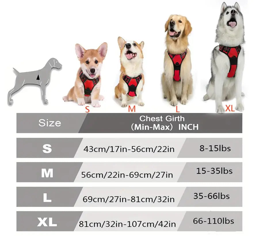 Dog Harness with Front Clip – Heavy Duty, Reflective