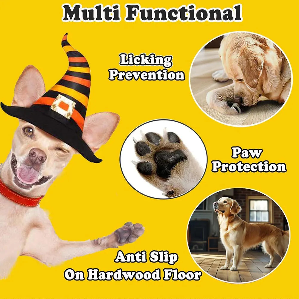 4-Pack Anti-Slip Dog Socks with Velcro Straps – Paw Protection & Hardwood Grip