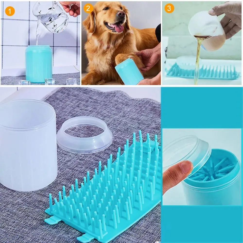Pet Foot Washing Cup – Portable Dog Paw Cleaner with Soft Silicone Bristles