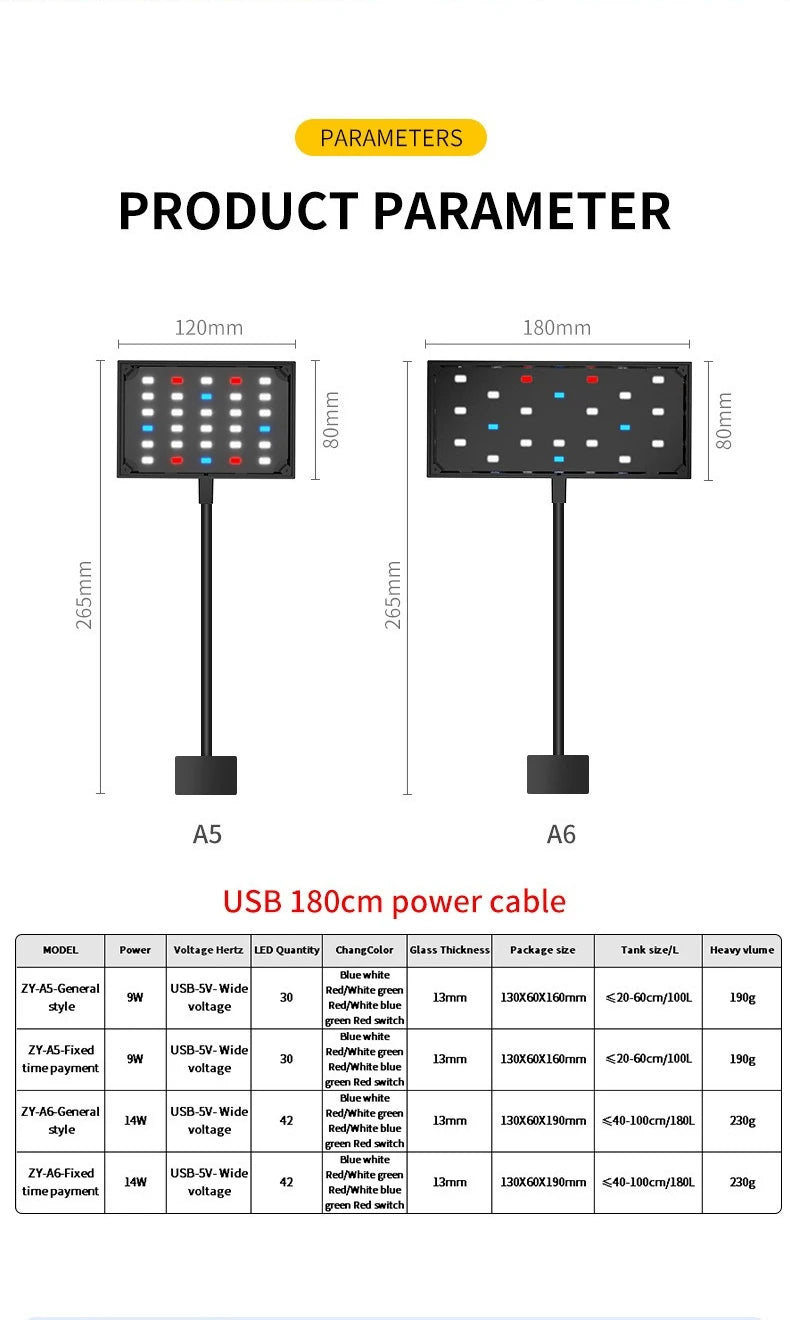 Super Bright USB LED Aquarium Light – Full Spectrum for Fish Tanks & Aquatic Plant Lamp