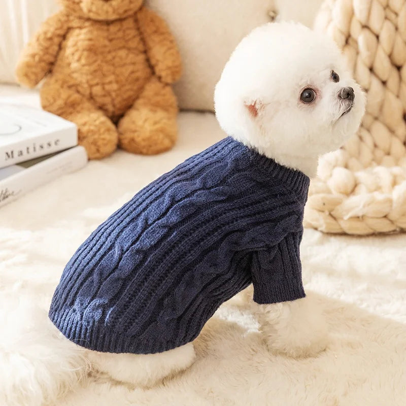 Winter Knit Dog & Cat Sweater with Turtleneck