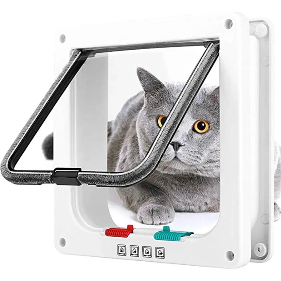 Pet Door – Cat Door, Two-Way Access Door for Cats & Dogs, Glass Acrylic Panel for Pet Houses