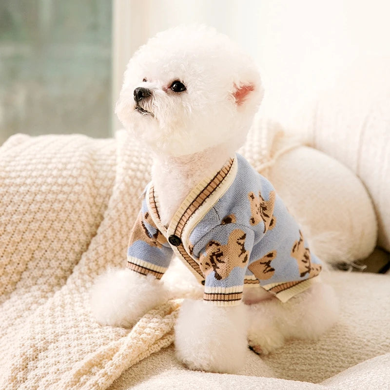 Striped Cotton Cute Cardigan / Sweater for Small Dogs & Cats
