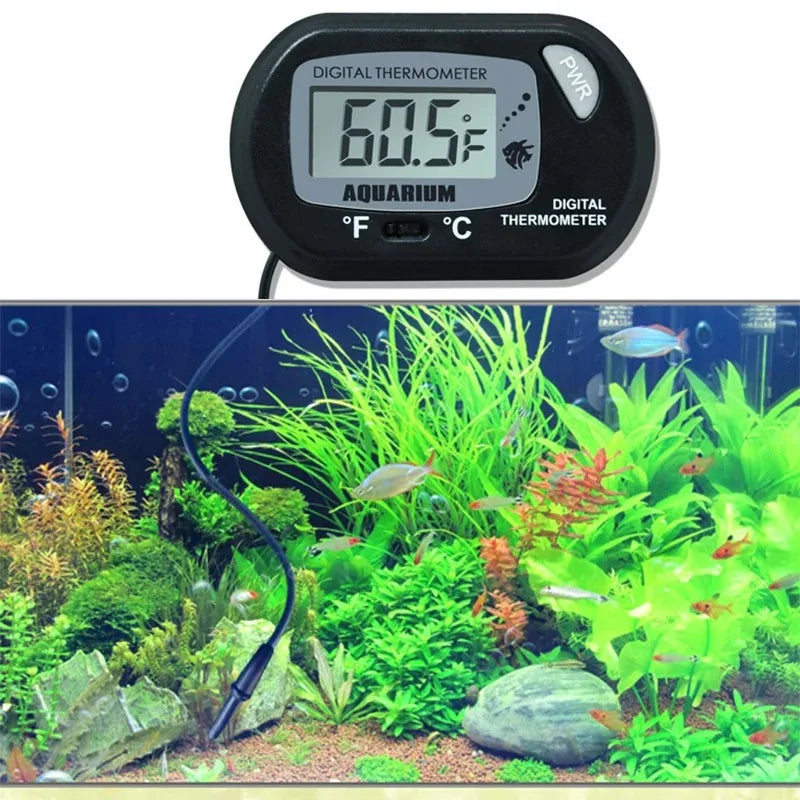 Digital Aquarium Thermometer with Probe – LCD Fish Tank Water Temperature Monitor