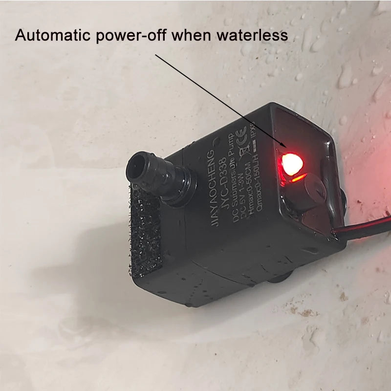 Ultra Quiet USB Aquarium Pump – Mini Fish Tank & Dog / Cat Water Fountain