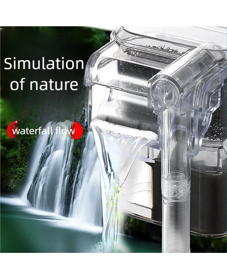 Mini Wall-Mounted Aquarium Filter – USB Waterfall Filter for Small Fish Tanks