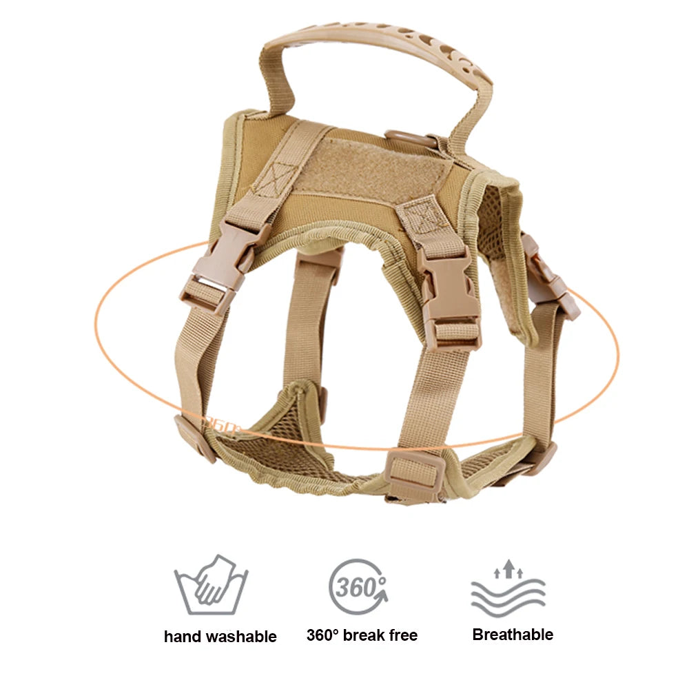Tactical Escape-Proof Cat & Dog Harness – Adjustable Soft Mesh Vest with Control Handle
