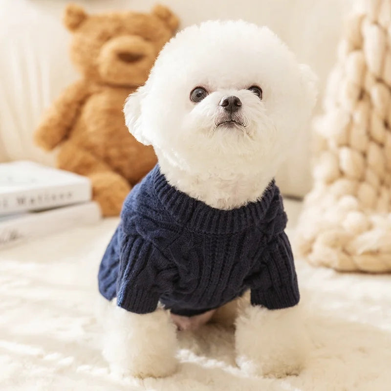 Winter Knit Dog & Cat Sweater with Turtleneck